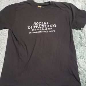 Unisex Social Distancing Funny Black T-Shirt